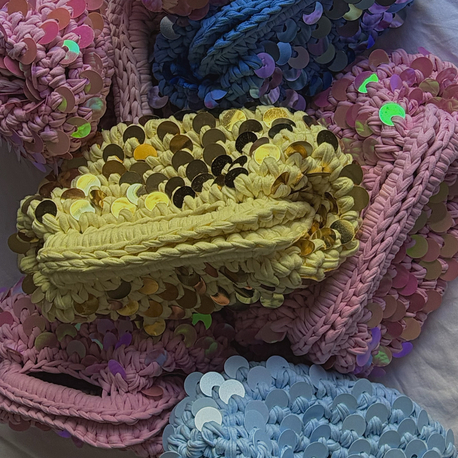 Small Disco ışıltılı mini clutch çanta